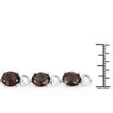 26.91 Carat Genuine Smoky Quartz .925 Sterling Silver Bracelet