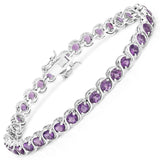 8.16 Carat Genuine Amethyst .925 Sterling Silver Bracelet