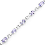 3.12 Carat Genuine Tanzanite .925 Sterling Silver Bracelet