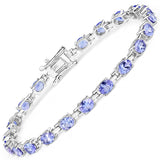 6.60 Carat Genuine Tanzanite .925 Sterling Silver Bracelet