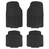 4Pcs Automotive Floor Mats Front and Rear PVC Rubber Floor Mats Heavy Duty Drive Vehicle Car Mats with Trimmable Design Fit Most Cars SUVs Trucks