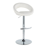 Posh - Contemporary Adjustable Barstool With Swivel With Rounded T Footrest (Set of 2) by Couch.com