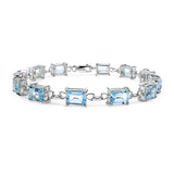 21.60 Carat Genuine Blue Topaz .925 Sterling Silver Bracelet