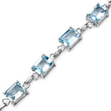 21.60 Carat Genuine Blue Topaz .925 Sterling Silver Bracelet