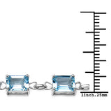 21.60 Carat Genuine Blue Topaz .925 Sterling Silver Bracelet