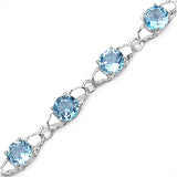 14.80 Carat Genuine Blue Topaz Sterling Silver Bracelet