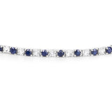 6.87 ct.. t.w. Blue Sapphire and White Topaz Bracelet in Sterling Silver