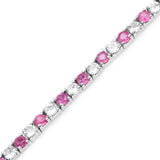 7.15 ct.. t.w. Ruby and White Topaz Bracelet in Sterling Silver