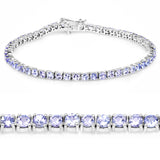 5.30 Carat Genuine Tanzanite .925 Sterling Silver Bracelet