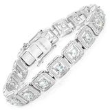 4.50 Carat Genuine Aquamarine .925 Sterling Silver Bracelet