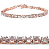 14K Rose Gold Plated 6.60 Carat Genuine Morganite .925 Sterling Silver Bracelet