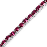 9.87 Carat Genuine Rhodolite .925 Sterling Silver Bracelet