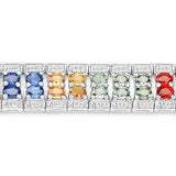 14.40 Carat Genuine Multi Sapphire .925 Sterling Silver Bracelet