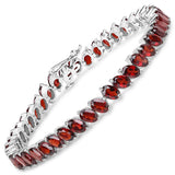 21.42 Carat Genuine Garnet .925 Sterling Silver Bracelet