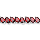 21.42 Carat Genuine Garnet .925 Sterling Silver Bracelet
