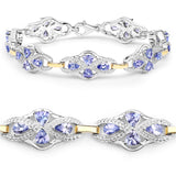 6.16 Carat Genuine Tanzanite .925 Sterling Silver Bracelet