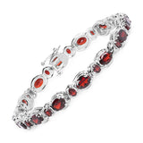 16.10 Carat Genuine Garnet .925 Sterling Silver Bracelet