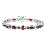 16.10 Carat Genuine Garnet .925 Sterling Silver Bracelet