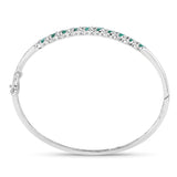 1.90 Carat Genuine Zambian Emerald .925 Sterling Silver Bracelet