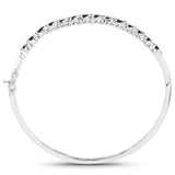 3.50 Carat Genuine Blue Sapphire .925 Sterling Silver Bangle