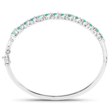 2.66 Carat Genuine Zambian Emerald .925 Sterling Silver Bangle
