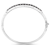 2.63 Carat Genuine Black Diamond .925 Sterling Silver Bangle