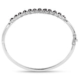 2.10 Carat Genuine Black Diamond .925 Sterling Silver Bangle