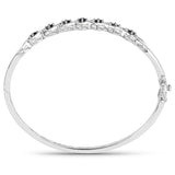 1.03 ct. Genuine Black Diamond .925 Sterling Silver Bangle