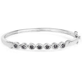 1.03 ct. Genuine Black Diamond .925 Sterling Silver Bangle
