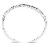 1.88 ct Genuine Black Diamond .925 Sterling Silver Bangle