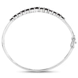 1.96 Carat Genuine Black Diamond .925 Sterling Silver Bangle