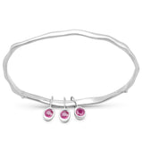 0.90 Carat Genuine Ruby .925 Sterling Silver Bangle