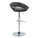Posh - Contemporary Adjustable Barstool With Swivel With Rounded T Footrest (Set of 2) by Couch.com