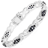 3.53 Carat Genuine Blue Sapphire .925 Sterling Silver Bracelet
