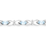 6.20 Carat Genuine Blue Topaz .925 Sterling Silver Bracelet