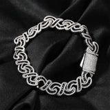 Black Baguette Cut Diamond Infinity Cuban Link Bracelet - 12mm Bracelets 