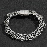 Black Baguette Cut Diamond Infinity Cuban Link Bracelet - 12mm Bracelets 