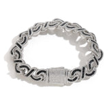 Black Baguette Cut Diamond Infinity Cuban Link Bracelet - 12mm by Bling Proud | Urban Jewelry Online Store