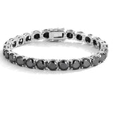 Black Moissanite Diamond 925 Sterling Silver Tennis Chain Bracelet Bracelets 