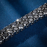 Black Moissanite Diamond 925 Sterling Silver Tennis Chain Necklaces 