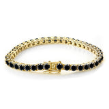 Black Moissanite Tennis Chain Bracelet in 14K Gold - 3mm by Bling Proud | Urban Jewelry Online Store