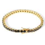Black Moissanite Tennis Chain Bracelet in 14K Gold - 3mm Bracelets 