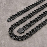 BLACK & PROUD™ - Black Curb Cuban Link Chain - 14mm Necklaces 