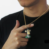 Bling Proud X Bored Ape NFT Pendant with Black Glasses Charms & Pendants 