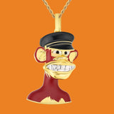 Bling Proud X Bored Ape NFT Pendant with Platinum Teeth 