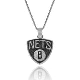Bling Proud X NBA Brooklyn Nets Pendant Charms & Pendants 20" White Gold No need