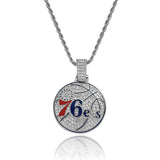 Bling Proud X NBA Philadelphia 76ers Pendant Charms & Pendants 20" White Gold No need