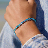 Blue Moissanite Diamond 925 Sterling Silver Tennis Chain Bracelet Bracelets 