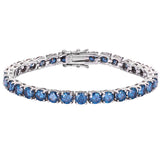 Blue Moissanite Diamond 925 Sterling Silver Tennis Chain Bracelet by Bling Proud | Urban Jewelry Online Store