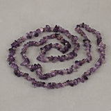 Natural Amethyst Beaded Chips Necklace for Women in Silver Beaded Gemstone February Birthstone